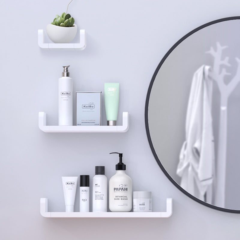 Locaupin Plastic Floating Shelves Wall Mounted Fashion Wall Storage Shelves for Bedroom, Living Room, Bathroom, Kitchen,