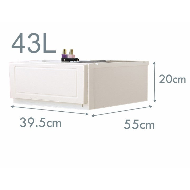 Locaupin Multipurpose Wardrobe Clothes Stackable Plastic Storage Box Drawer Storage Box Underwear Box 21L/43L/54L/65L