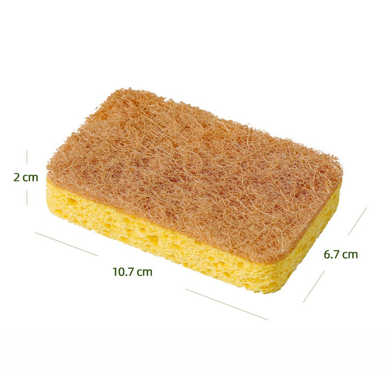 Locaupin Kitchen Two in one Magical Wood pulp Sponge Non-Scratch Scrub Sponges Cleans Fast without Scratching-1pcs