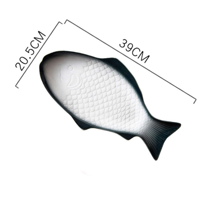 Locaupin Fish Plates Dinner Plates Ceramic Plate Family Dinner Plate Dinnerware Serving Dishes Tableware