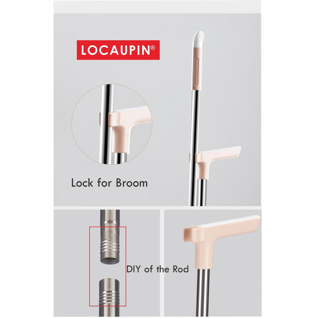 Locaupin Home Kitchen office Floor Broom Dustpan Set Outdoor Broom Set Self-Cleaning Dustpan Teeth Sweeping Tools