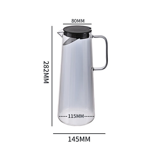 Locaupin 1800mL150ā Heat-resistant Borosilicate Glass Bottle Pitcher ,Glass Cups Hot Cold Water Juice Beverage Carafe