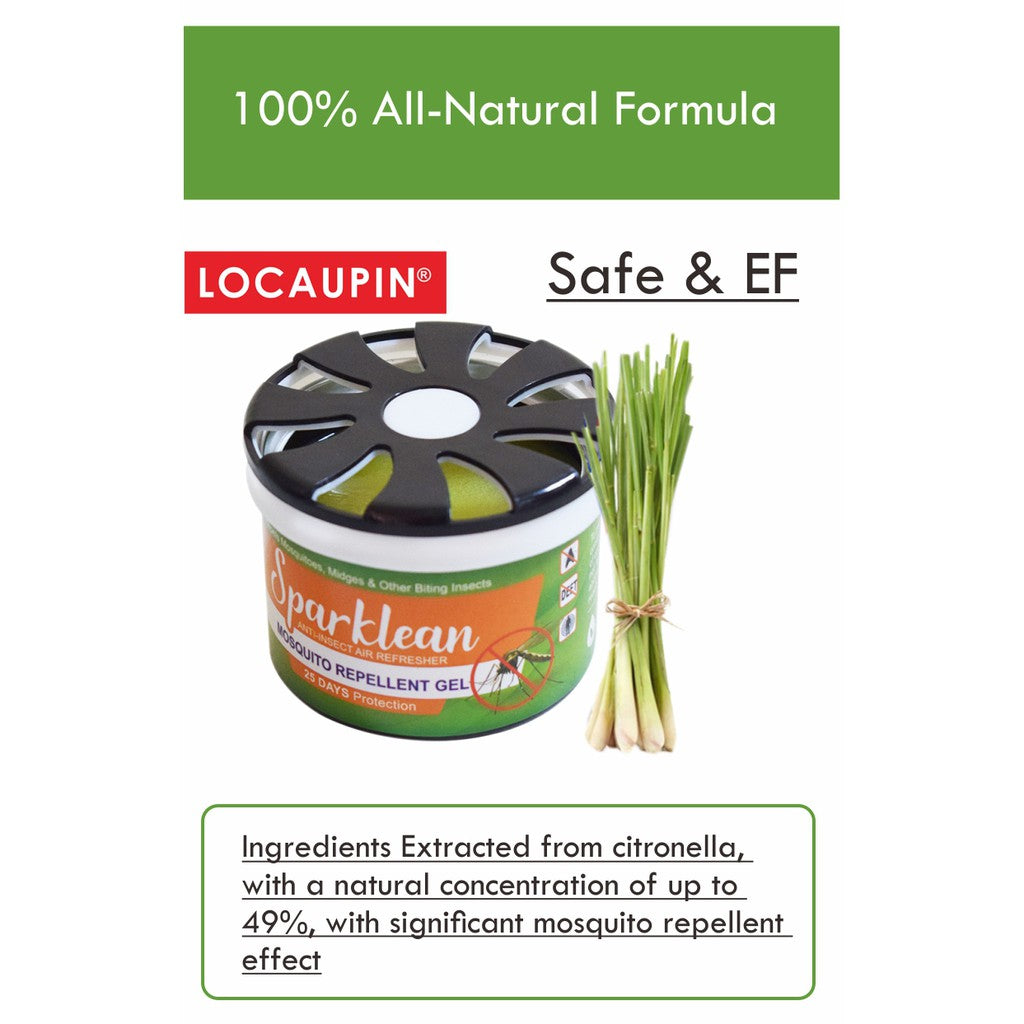 Locaupin SPARKLEAN Natural Mosquito Repellent Scented Gel 25 Days Protection Pure Citronella Anti-Insect Non-Toxic_1pcs