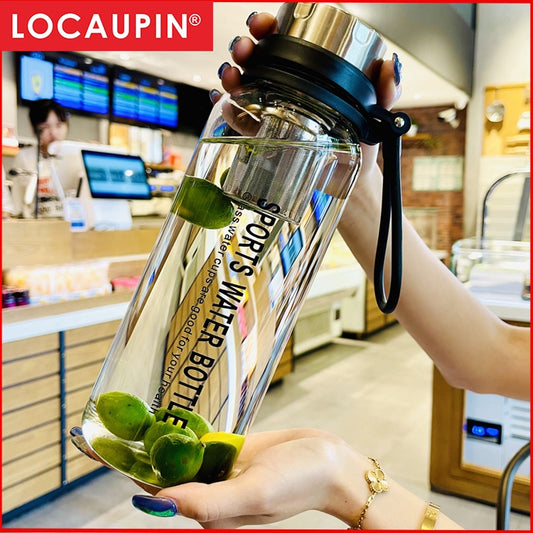 Locaupin -20~150℃ Borosilicate BPA Glass Tea Bottle Cups-With Tea Filter ,Tea Filter Cup, Portable Glass Water Bottle