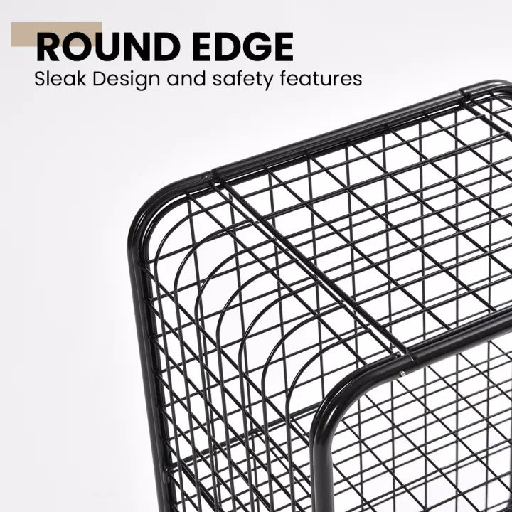 Locaupin Decor Storage Basket Powder Coated Metal for Kitchen Bathroom Living room and Books Stationery Stuffs