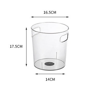 Locaupin Transparent Ice Bucket Holder for Indoor and Outdoor, Multi-purpose Storage,Office Home Trash Can With Handle