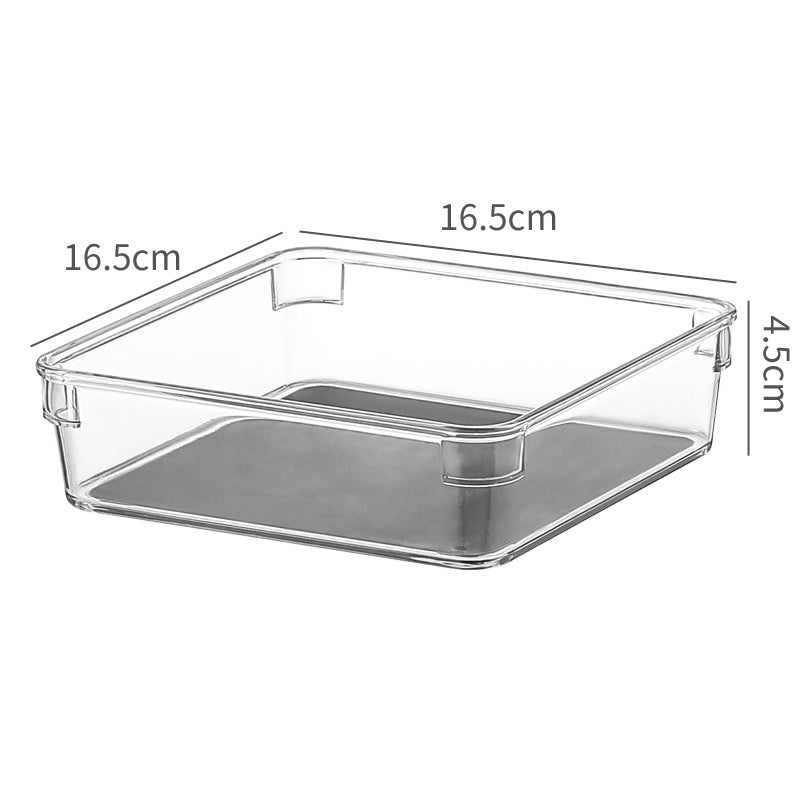 Locaupin Drawer Organizer Desk Drawer 5 Size Multipurpose Clear Plastic Storage Bins for Jewelries, Kitchen Gadgets