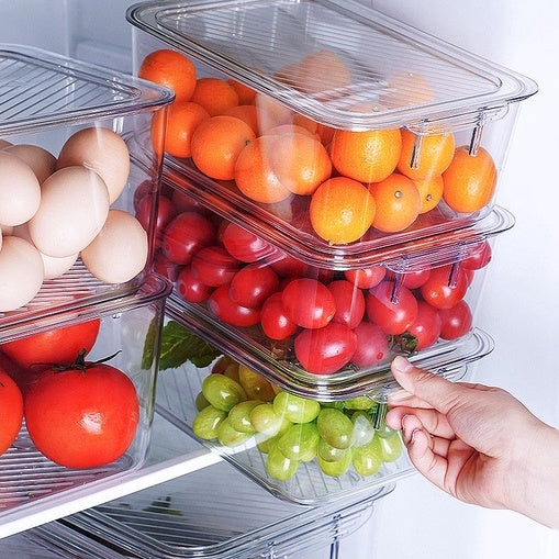 Locaupin Stackable Kitchen Pantry Cabinet, Refrigerator, Freezer Food Handles, Food Container Books Storage Holder