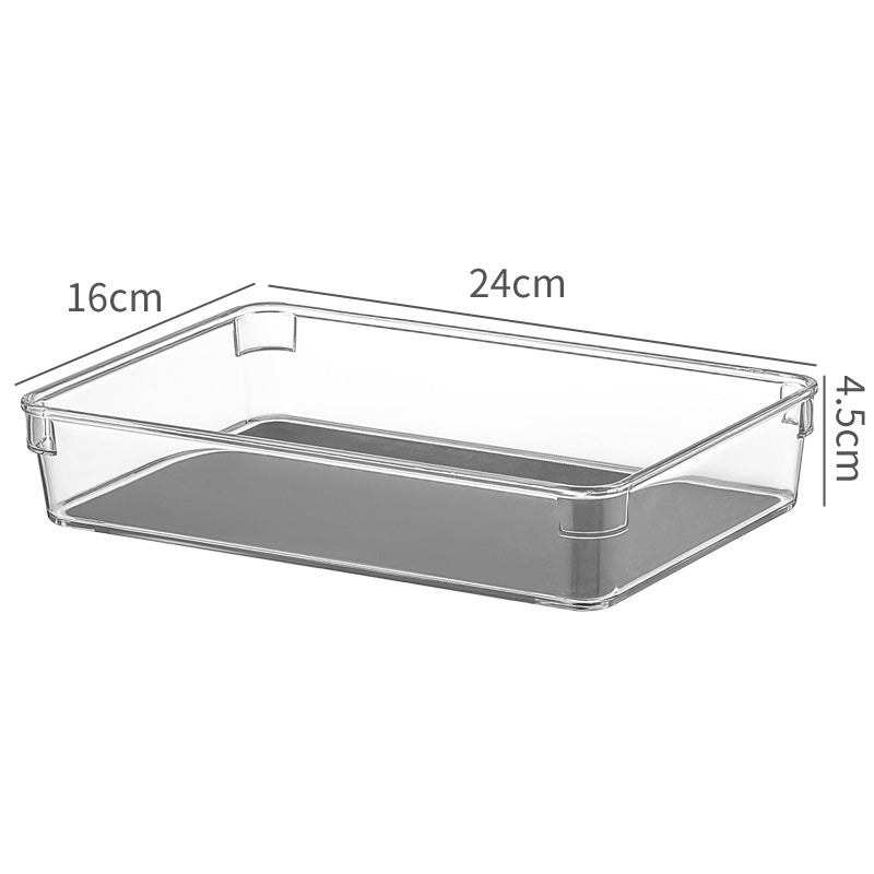 Locaupin Drawer Organizer Desk Drawer 5 Size Multipurpose Clear Plastic Storage Bins for Jewelries, Kitchen Gadgets