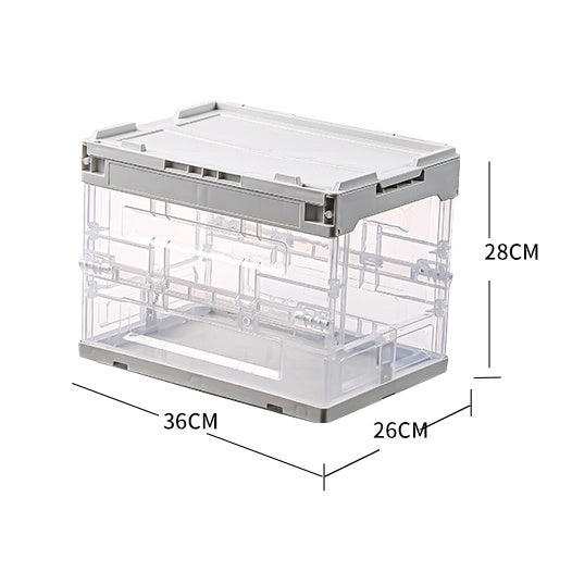 Locaupin Large Collapsible with Removable Storage Bins with Lids-Folding Plastic Stackable Organizer with Handle Baskets