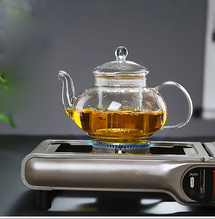Locaupin -20 to150β Borosilicate Glass Teapot Teabloom Stovetop Microwave Safe High Temperature Tea Cups with Filter