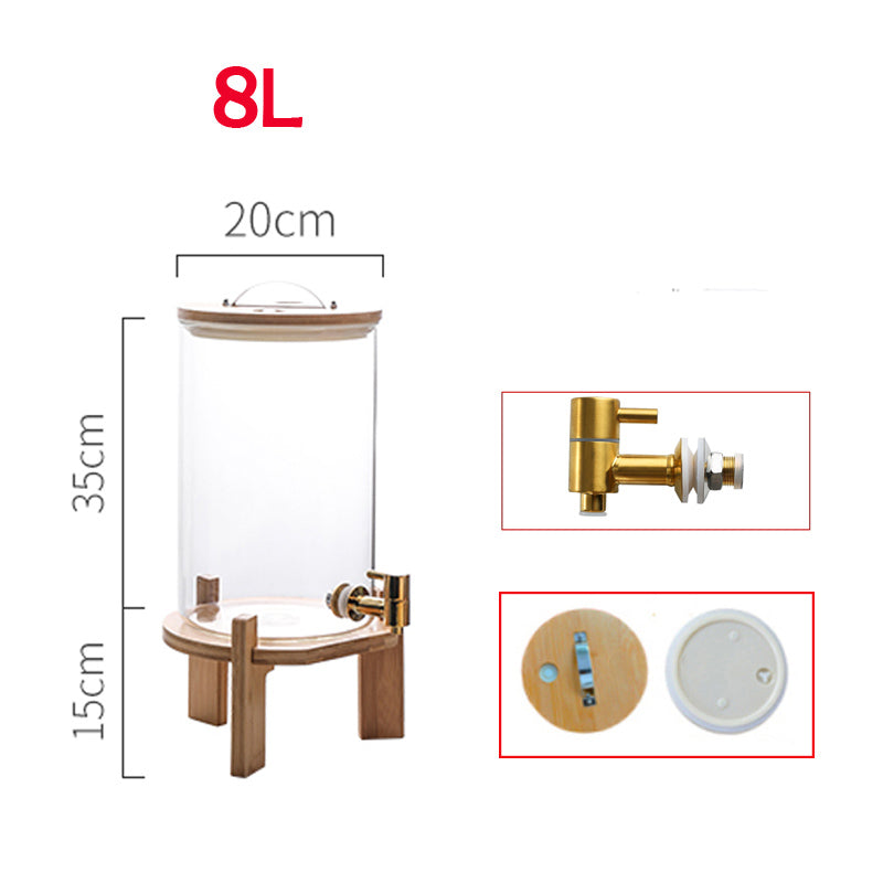 Locaupin Heat-Resistant Borosilicate Glass Beverage Dispenser with Gold Stainless Steel Spigot | Elegant & Durable Drink Server for Hot & Cold Beverages