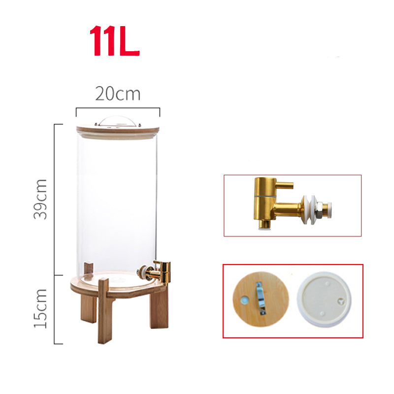Locaupin Heat-Resistant Borosilicate Glass Beverage Dispenser with Gold Stainless Steel Spigot | Elegant & Durable Drink Server for Hot & Cold Beverages
