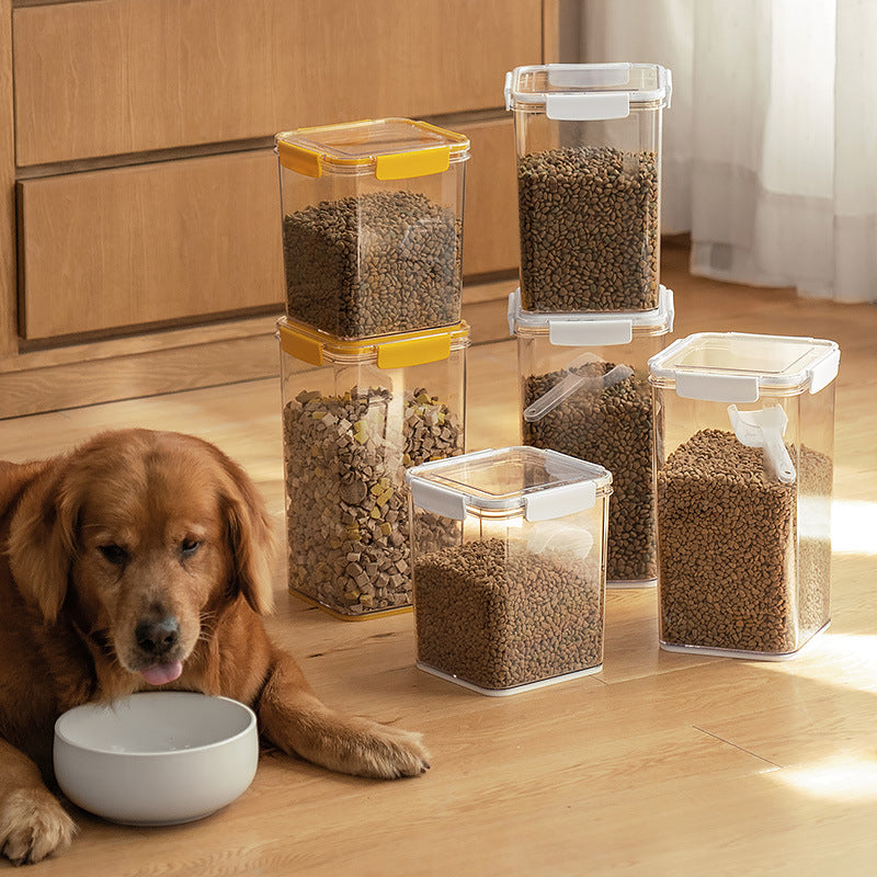Locaupin Airtight Food Storage Container Clear Pet Kitchen and Pantry Organization Containers Food Dispensers