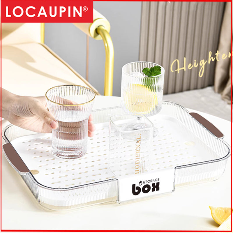 Locaupin Drain Board Double Layer Kitchen Drain Shelf Sink Detachable Draining Rack Tray Fit for Dish Bowl,Vegetable