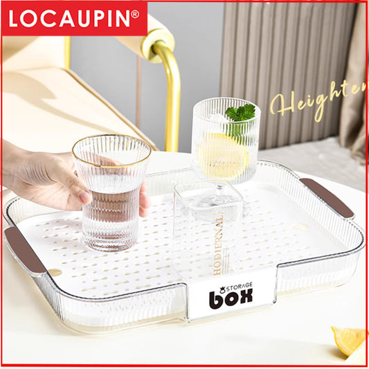 Locaupin Drain Board Double Layer Kitchen Drain Shelf Sink Detachable Draining Rack Tray Fit for Dish Bowl,Vegetable
