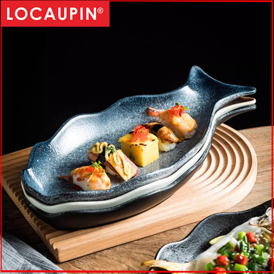 Locaupin Fish Plates Dinner Plates Ceramic Plate Family Dinner Plate Dinnerware Serving Dishes Tableware
