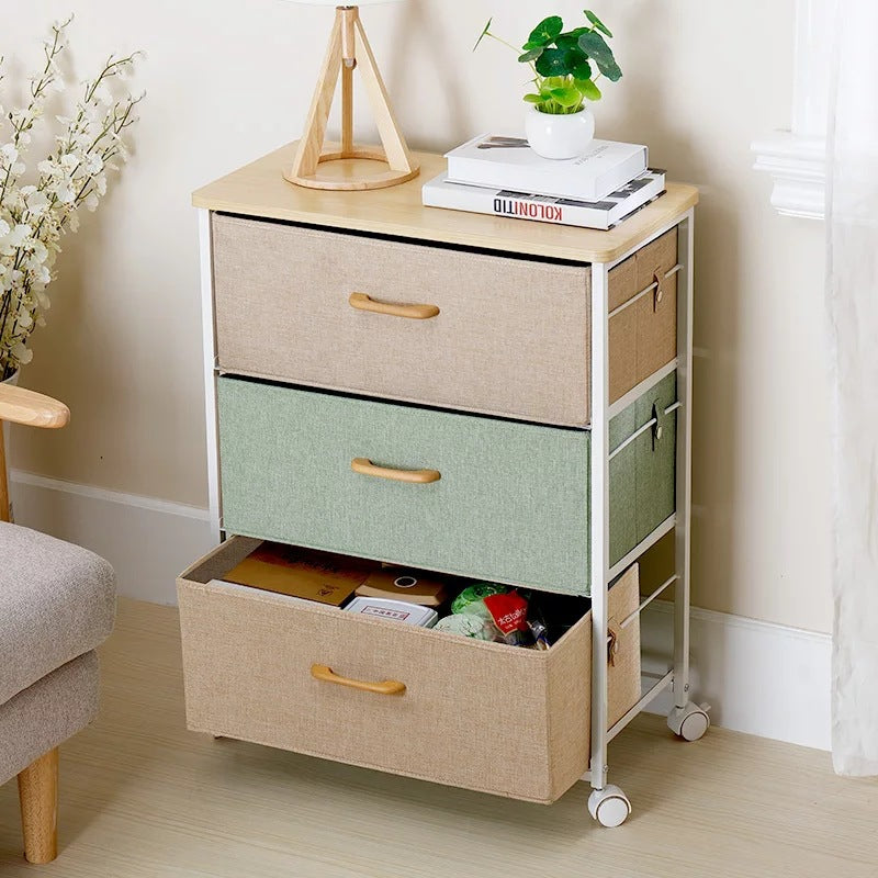 Locaupin Houseware Drawer, Storage Chest of Drawers with Removable Fabric Bins for Nursery Laundry Living Room Entryway Hallway
