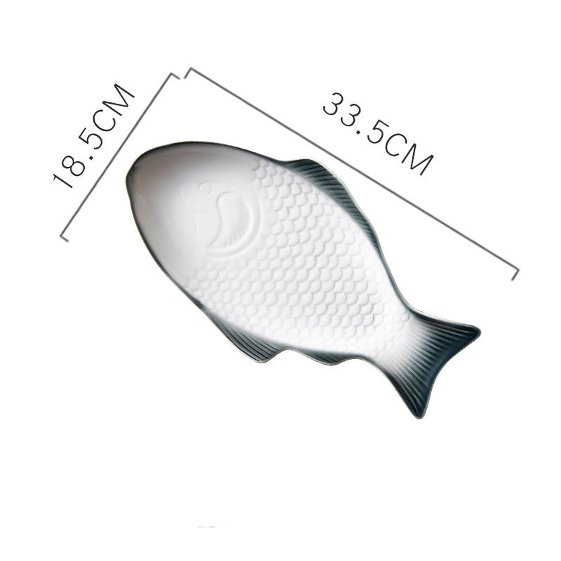 Locaupin Fish Plates Dinner Plates Ceramic Plate Family Dinner Plate Dinnerware Serving Dishes Tableware
