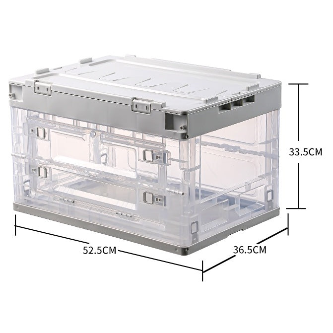 Locaupin Large Collapsible with Removable Storage Bins with Lids-Folding Plastic Stackable Organizer with Handle Baskets