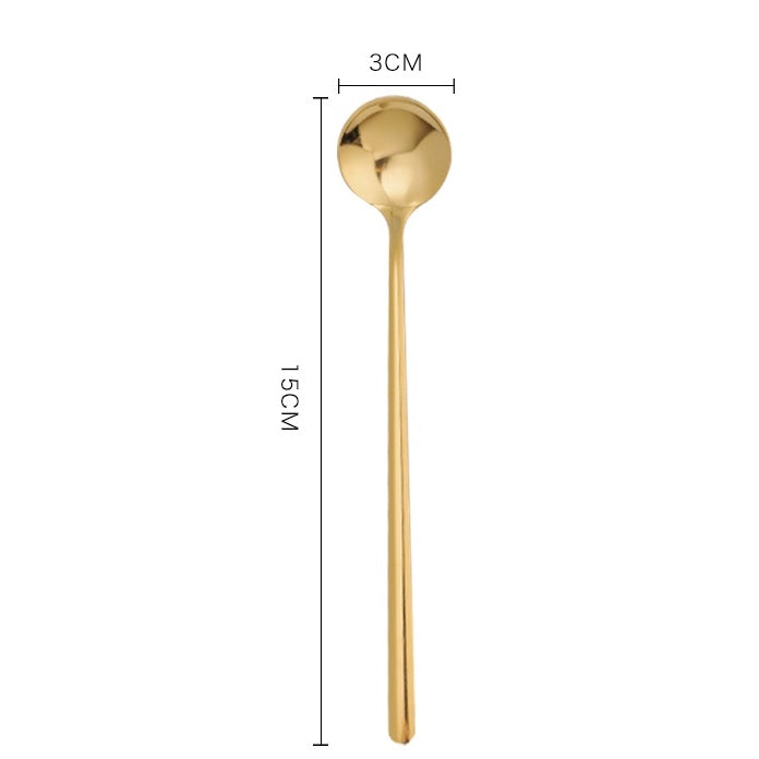 Locaupin Stainless Steel Gold Leaf Coffee Spoon Creative Tableware Dessert Spoons, Teaspoon