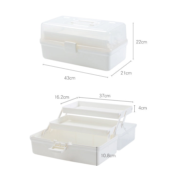 Locaupin Portable Handle Medicine first aid Box Plastic Medicine Basic Organizer. Family small Safety Emergency Medical