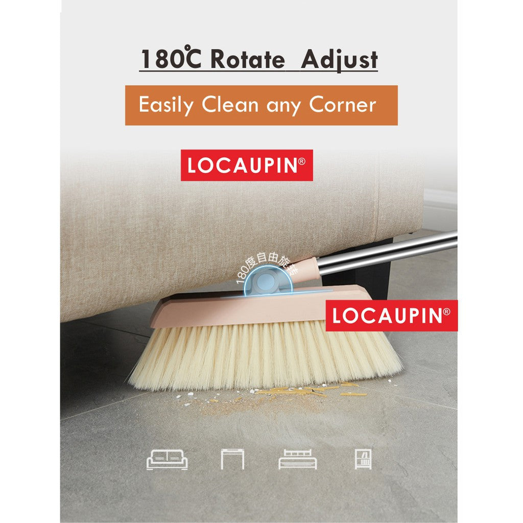 Locaupin Home Kitchen office Floor Broom Dustpan Set Outdoor Broom Set Self-Cleaning Dustpan Teeth Sweeping Tools