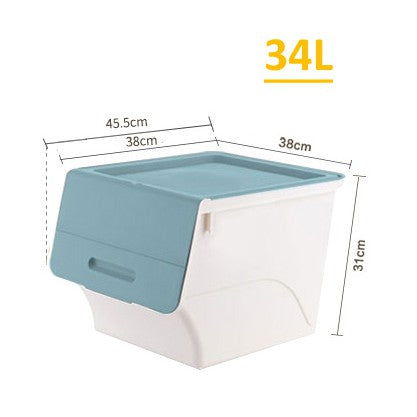 Locaupin High Quality 24/34L Plastic Stackable Storage Bins with Lids Storage Box Stackable Container Organizer