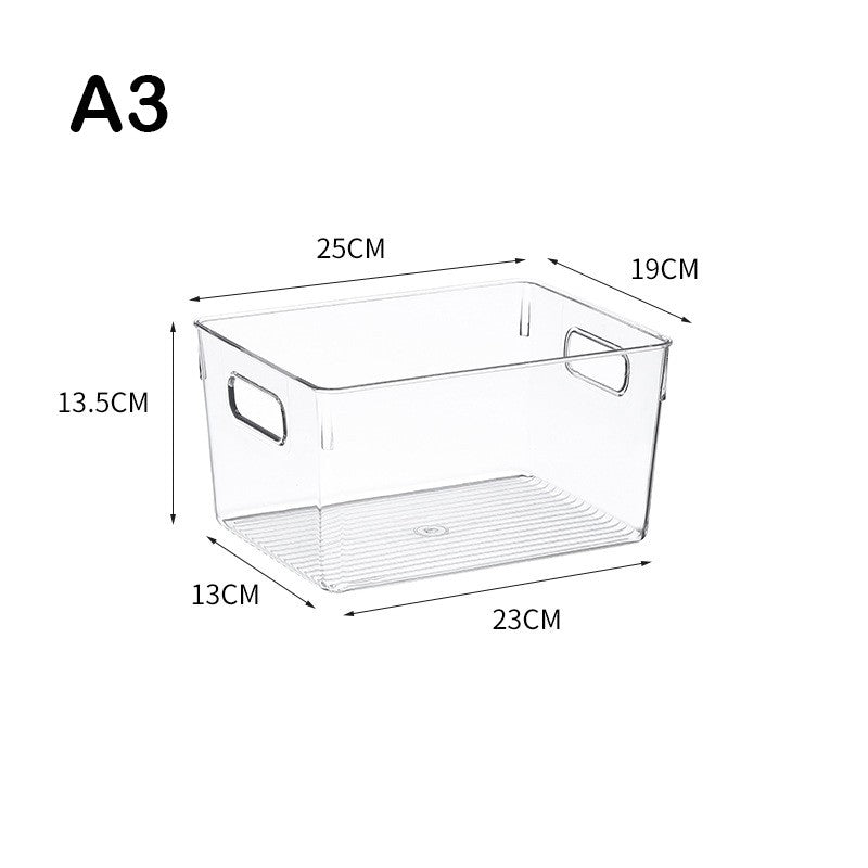 Locaupin Plastic Refrigerator Organizer Bins Fridge Organizers Storage Clear Bin with Handle for Kitchen Pantry