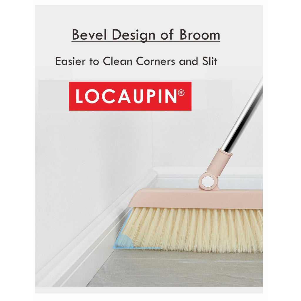 Locaupin Home Kitchen office Floor Broom Dustpan Set Outdoor Broom Set Self-Cleaning Dustpan Teeth Sweeping Tools