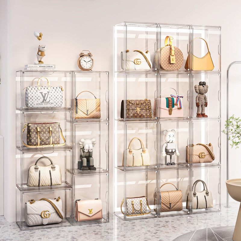Locaupin Clear Plastic Storage Display Case, Organizer for Handbag, Model ,Wallet, Book, Toys Organization and Display