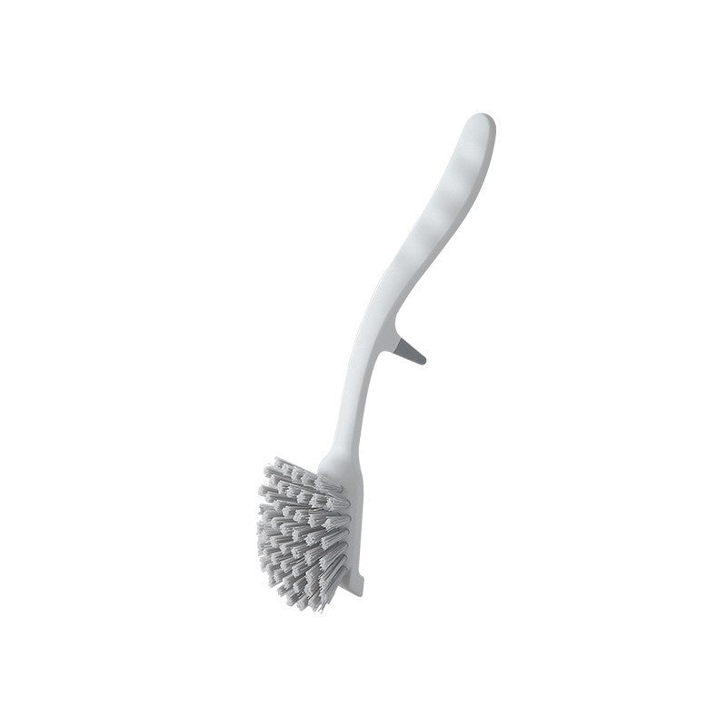 Locaupin Kitchen Brush Sink Bathroom Brushes with Scraper Tip Comfortable Grip Bristles for Pot Pan Cast Dishes Cleaning