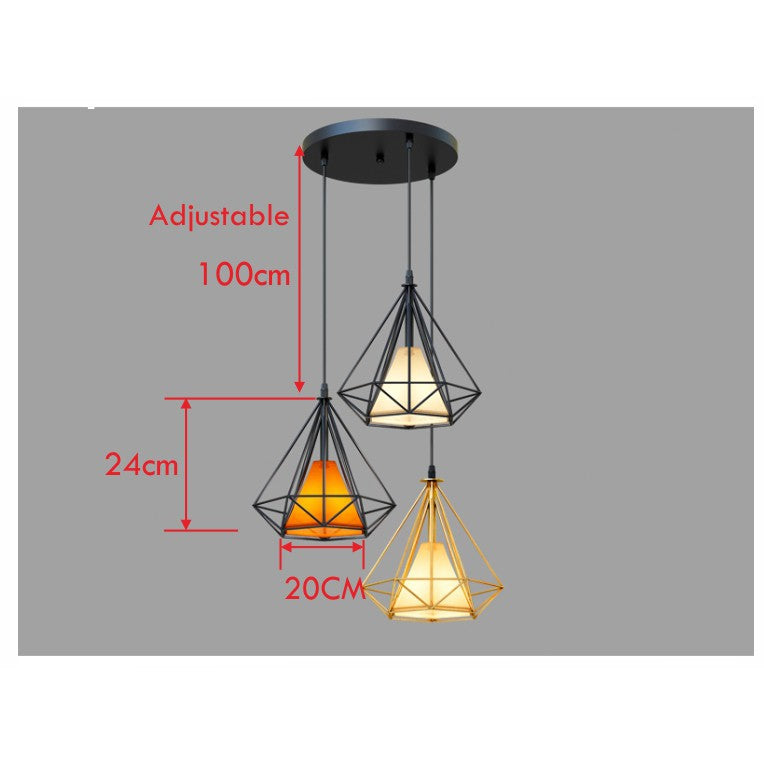 Locaupin Farmhouse Pendant Lighting 3-Light Industrial Modern Hanging Lighting Fixtures for Home Pendant lamp