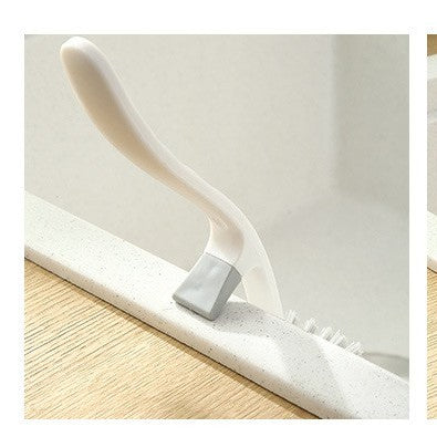 Locaupin Kitchen Brush Sink Bathroom Brushes with Scraper Tip Comfortable Grip Bristles for Pot Pan Cast Dishes Cleaning