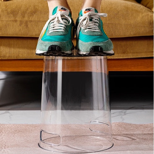 Locaupin Transparent Ice Bucket Holder for Indoor and Outdoor, Multi-purpose Storage,Office Home Trash Can With Handle