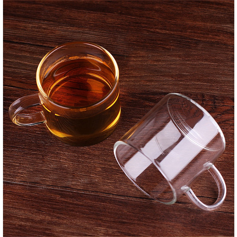 Locaupin -20 to150℃ Borosilicate Glass Mugs Double Wall Glass Tea Cups, Hot Tea, Fancy Tea Cups Set of 6
