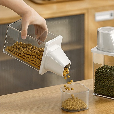 Locaupin Large BPA -Free Plastic Food Saver, Kitchen Food Cereal Storage Containers with measuring cup Food Dispenser