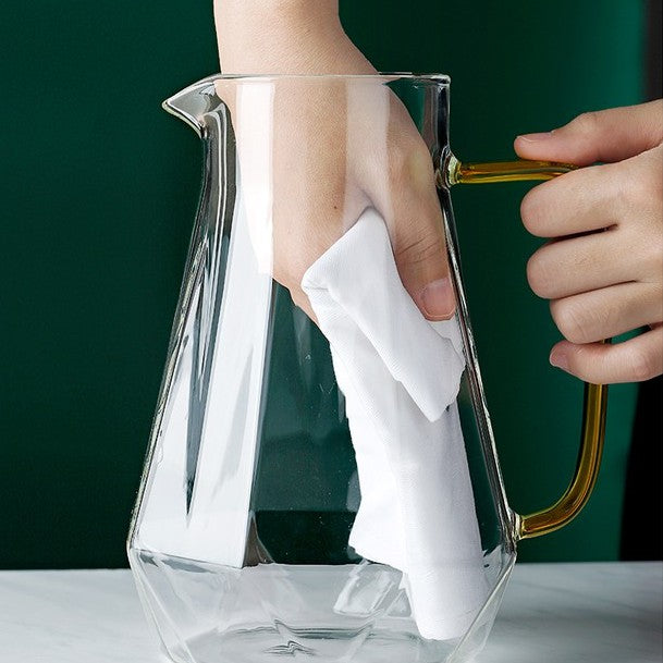 Locaupin 1800mL150ā Heat-resistant Borosilicate Glass Bottle Pitcher ,Glass Cups Hot Cold Water Juice Beverage Carafe