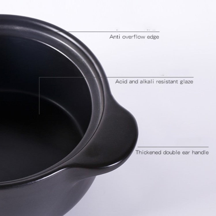 Locaupin Ceramic Stockpot, Stovetop Ceramic Cookware, Soup Pot Stew Pan Casserole Clay Pot Earthen Pot Healthy Stew Pot