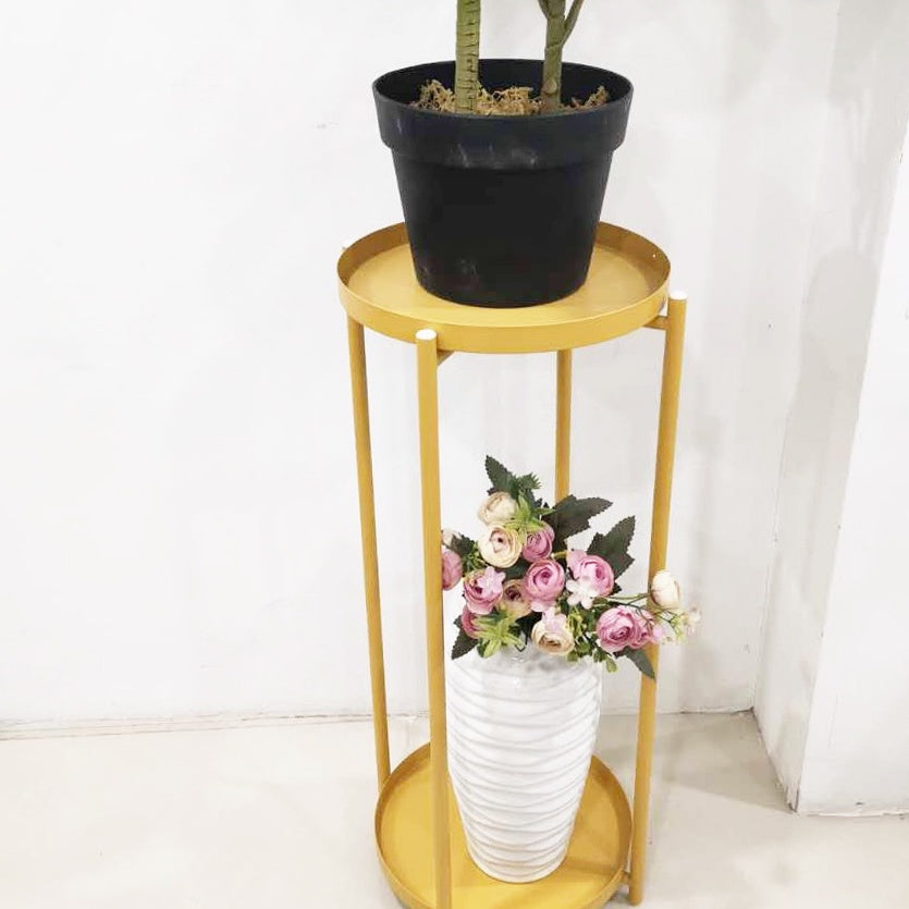 LOCAUPIN Garden Decorative 2Tier Plant Stand Flower Pot Rack Holder Indoor Outdoor Planter Display Shelf Rust-Proof Iron
