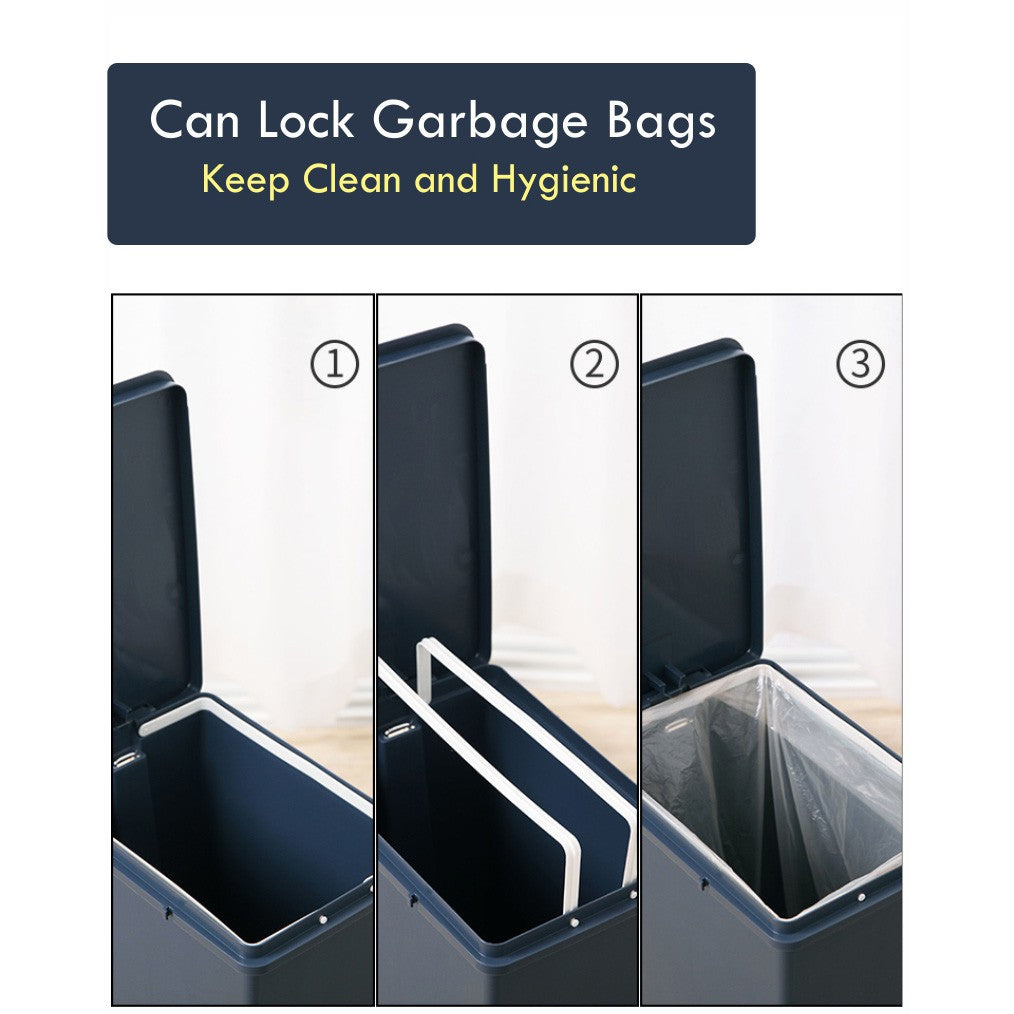Locaupin 15L/20L Foot-on Sorting Bins Large Garbage Storage Box Plastic Garbage Sorting Paper Basket Trash can