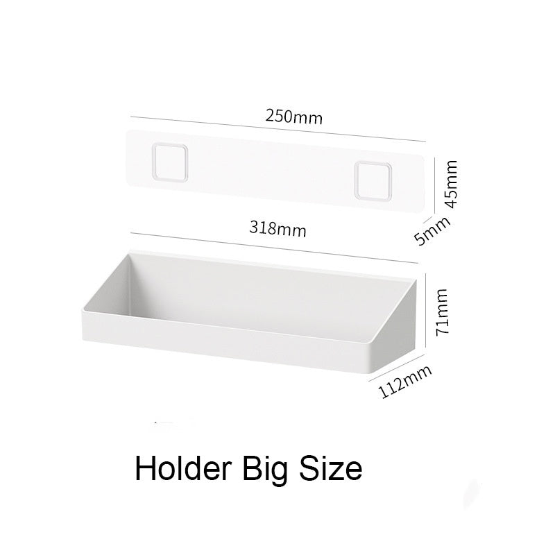 Locaupin Wall Mount Plastic Storage Organizer Holder Basket with Self-Adhesive Suitable Kitchen ,Bathroom,Plastic Hooks