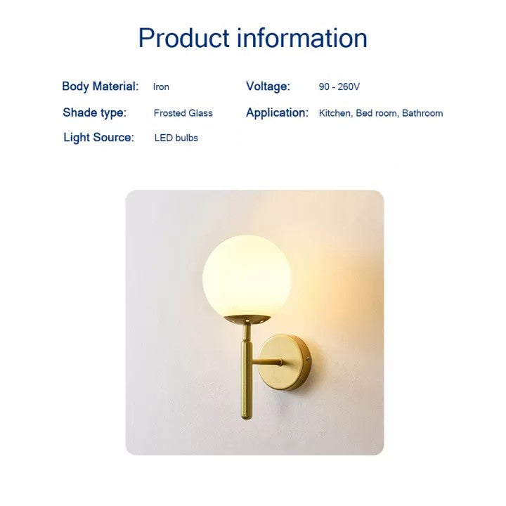 Locaupin Dimmable Round Shaped Wall Lamp Mount Single Farmhouse Light Fixture Indoor Outdoor Vintage Style