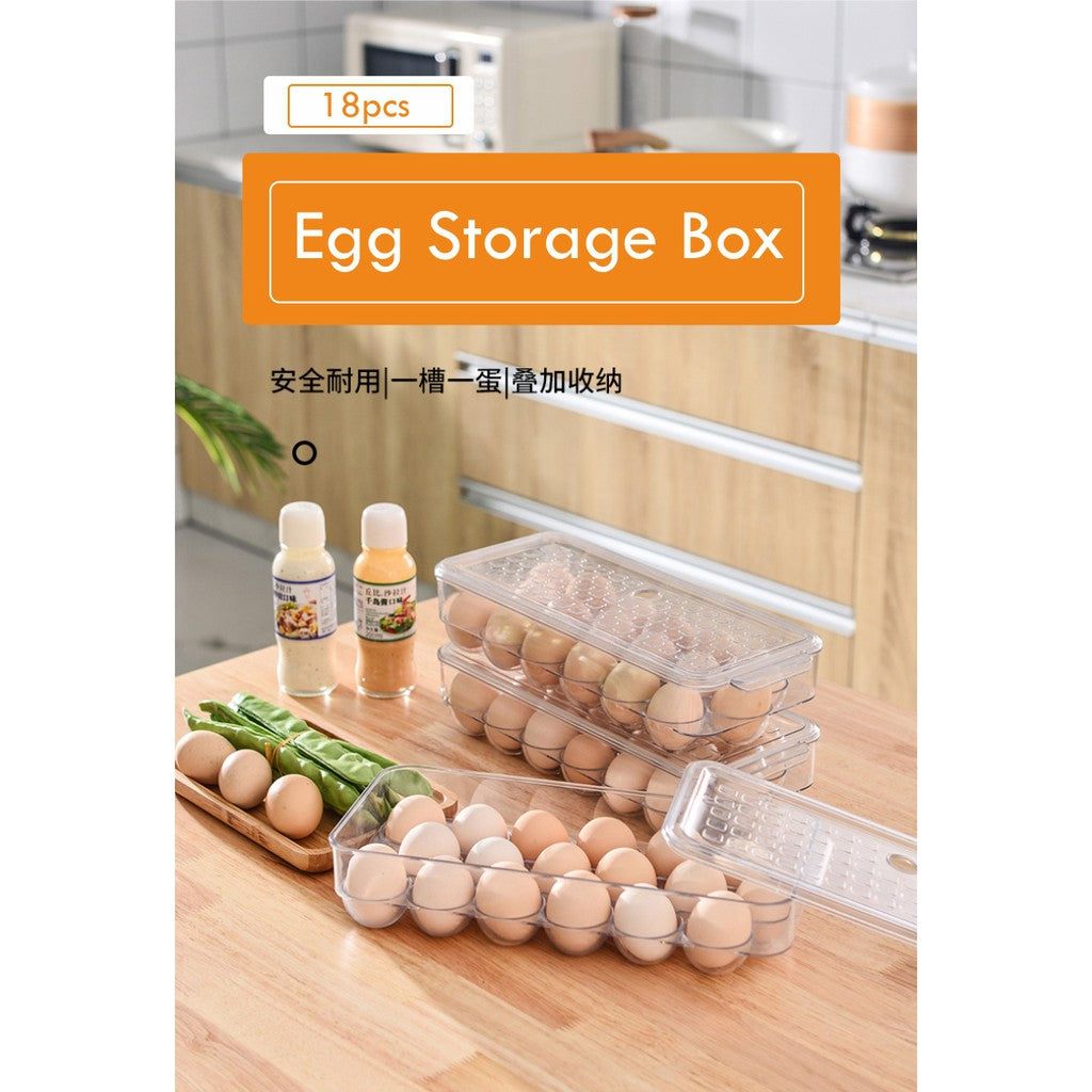 Locaupin Stackable Refrigerator 18/34pcs Eggs Storage Box Eggs Dispensers Egg Storage Bin With Lid