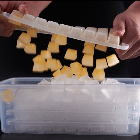 Locaupin Ice Cube Trays With Lid Ice Ice Cube, 1 Pcs Ice Trays Gadgets Ice Cube Mold Stackable Reusable & Bpa