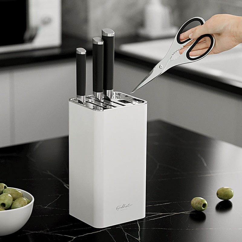 Locaupin Kitchen Knife Holder for Safe, Knife Storage Countertop Organizer Universal Knife Block with Scissor Holder
