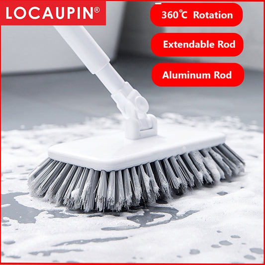 Locaupin Long Handle Swivel Head Tub & Tile Scrub Brush with Shower Brush Good for Clean Brush Bathroom and Kitchen