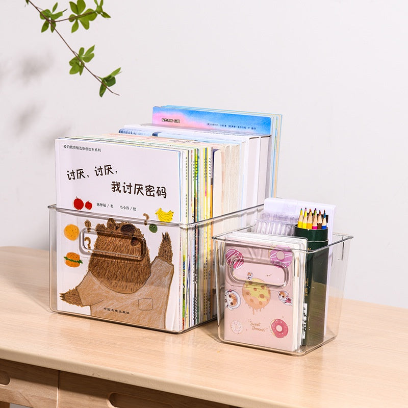Locaupin Storage Bins office A4 File Stationery Storage Plastic Organizers Cabinet Versatile Kitchen Pantry Organization