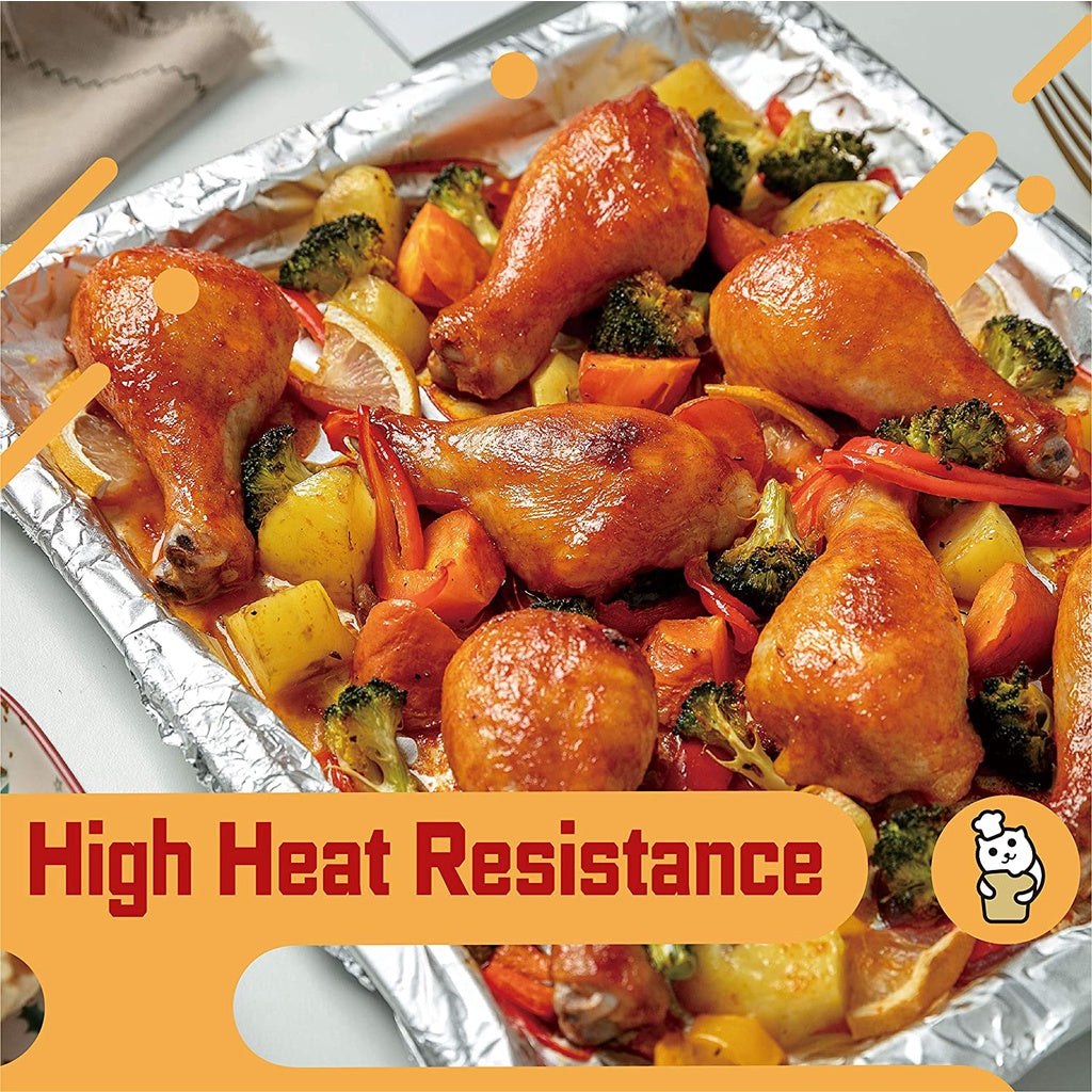 Locaupin Non Stick Aluminum Foil Roll, Grilling Nonstick Foil Wrap for Cooking, Roasting, BBQ, Baking,Non-Stick Coating