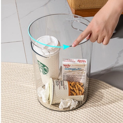 Locaupin Transparent Ice Bucket Holder for Indoor and Outdoor, Multi-purpose Storage,Office Home Trash Can With Handle